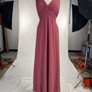 Mori Lee V Neck Rose Ruched Floor Length Gown Size 22